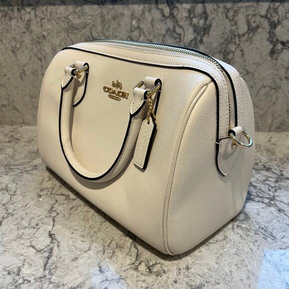 COACH Rowan Satchel Handbag Cream - Picture 2 of 13